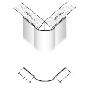PAPER FACED NAIL-ON PUP WIDE 7/8″ 90º BULLNOSE CORNERBEAD WITH 3/4″ RADIUS